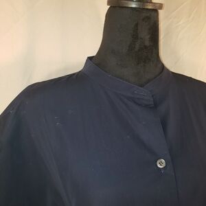 Theory Chic Navy Button-Up Midi Dress - 10